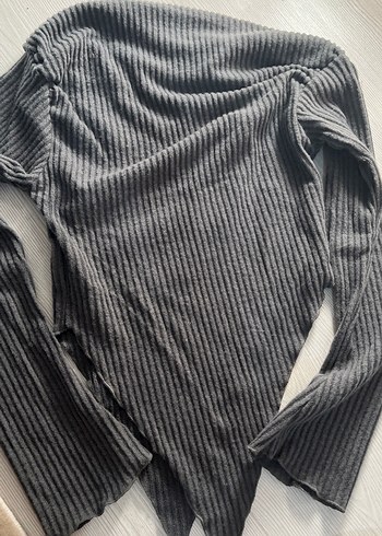 Gri Kadın Balıkçı Yaka Triko Kazak - Görsel 3