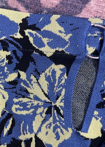 Bohem Çok Renkli Örme Mini Etek - Görsel 3