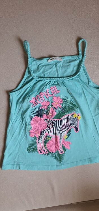Koton Kids Kız Çocuk Askılı Tshirt 6-7 Yaş