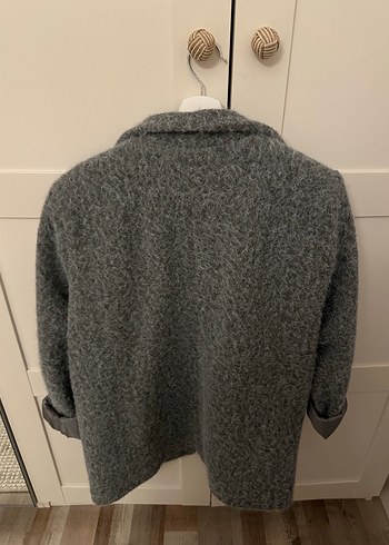 Gri yün dokulu blazer - Görsel 6