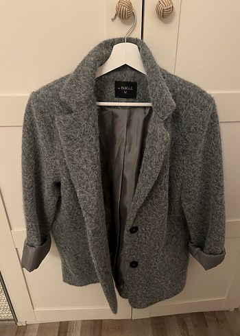 Gri yün dokulu blazer - Görsel 4