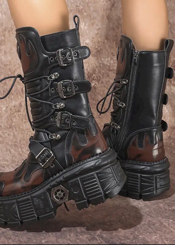 New Rock Gotik / Punk Platform Çizme