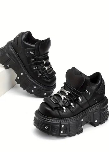 New Rock Gotik Platform Topuklu Bot
