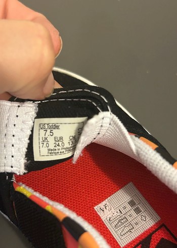 24 Beden Vans Erkek Çocuk Sarı Kareli Spor Ayakkabı