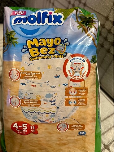 Beden beyaz Renk Molfix mayo bez
