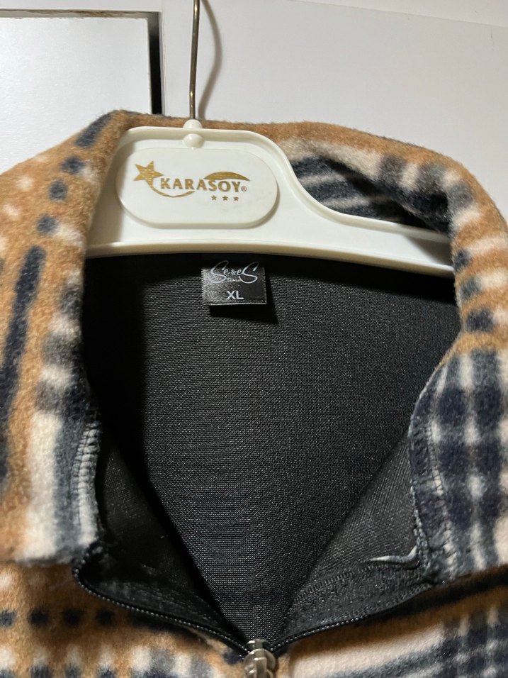 Ekose Desenli Fermuarlı Kadın Ceket - Görsel 4