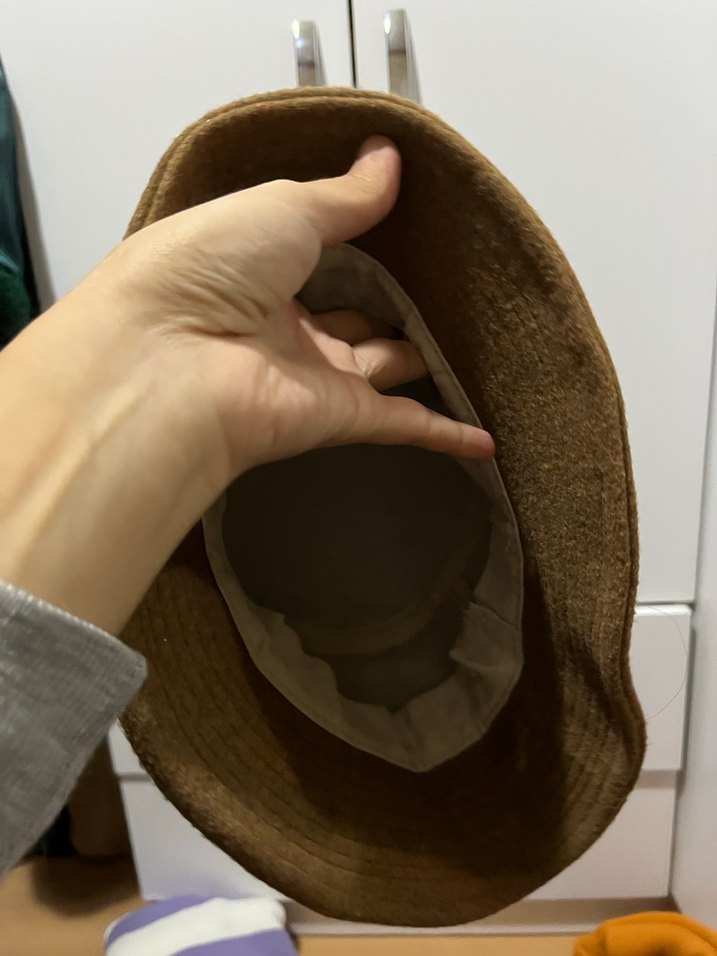 Kadın Kahverengi Yün Şapka - Görsel 4