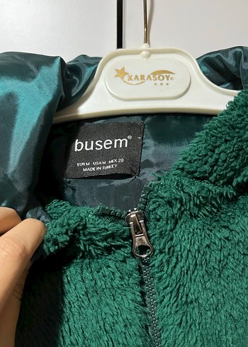 Kürklü Kapüşonlu Yeşil Kadın mont kısa - Görsel 3