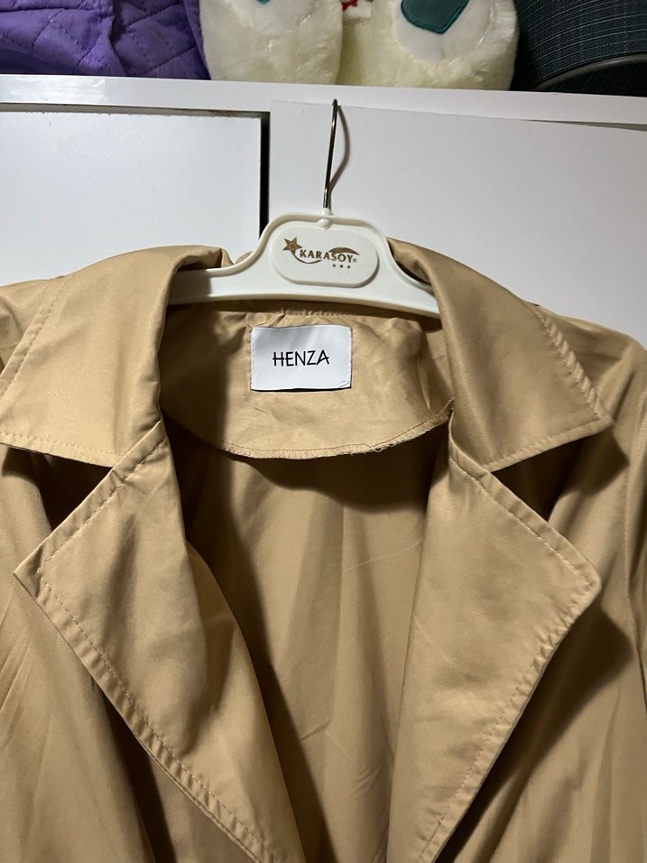 Bej Parizyen Tarzı Kemerli Uzun Trençkot - Görsel 3