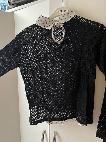 Bebe yaka gömlek detay bluz - Görsel 6