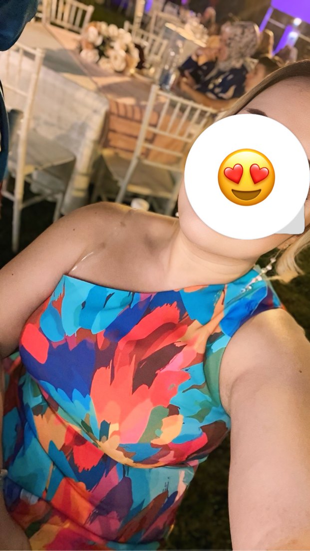 Renkli Drapeli Kadın Uzun Elbise - Görsel 2