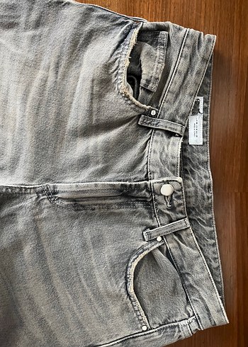 38 Beden Gri Kadın Denim Midi Pantolon