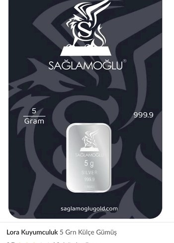 Sağlamoğlu 5 Gram 999.9 Saf Gümüş Bar - Görsel 4