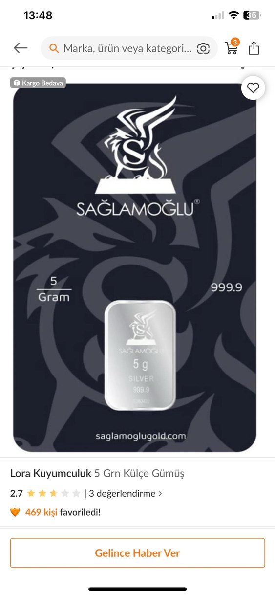 Sağlamoğlu 5 Gram 999.9 Saf Gümüş Bar - Görsel 4