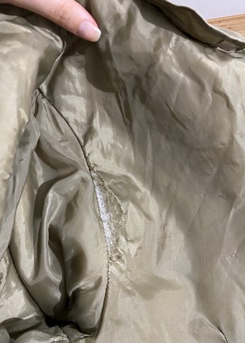 s Beden Düğmeli Khaki Midi Kadın Yarım Trençkot