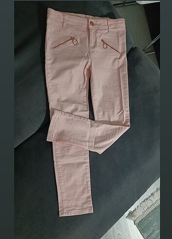 Kız Çocuk Pembe Keten Pantolon