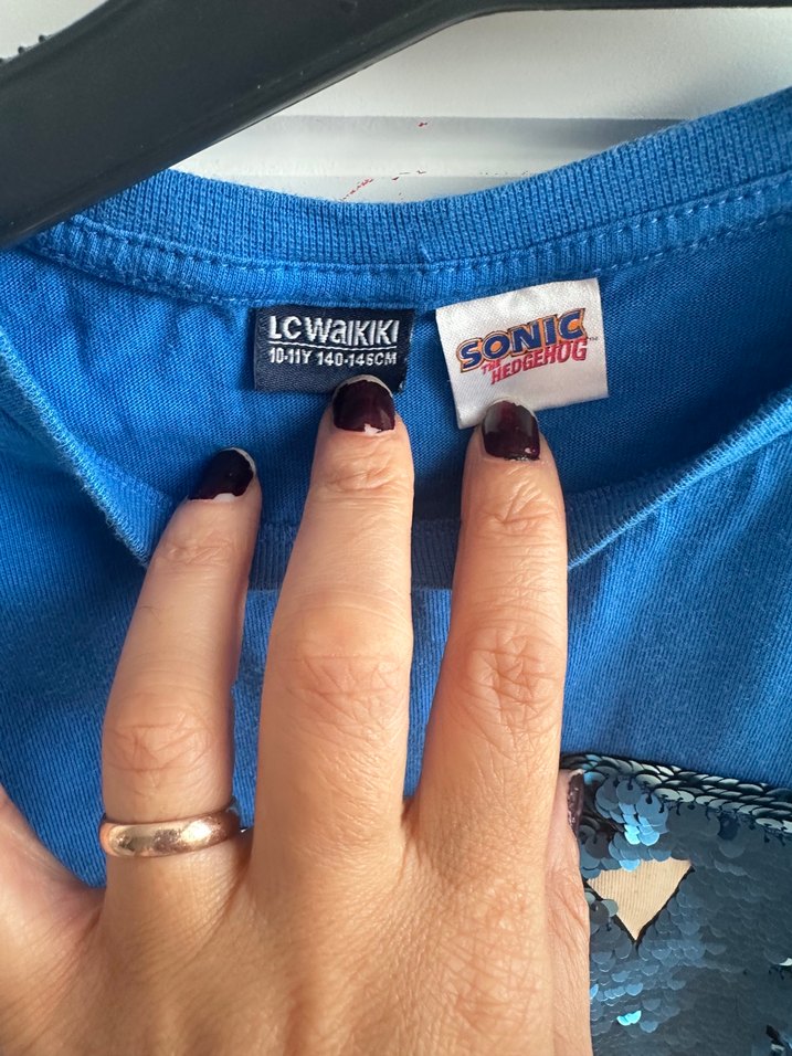 Mavi Parlak Payetli Sonic Kedi Kıyafeti - Görsel 3