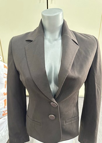 Zara Kadın Kahverengi Düğmeli Blazer Ceket