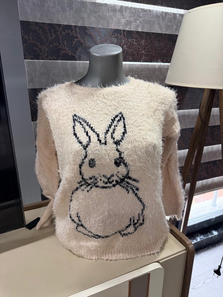 Kısa Kesim Bohem Kadın Triko Kazak - Görsel 2