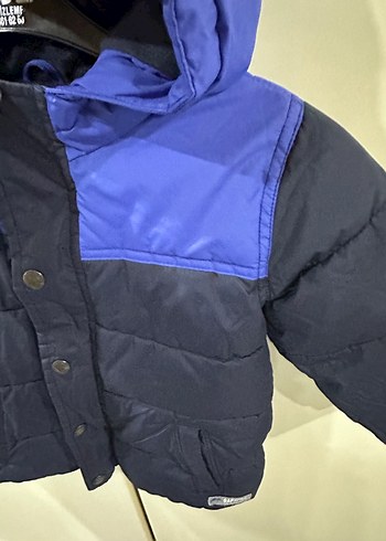 Kapüşonlu Erkek Çocuk Mavi Mont - Görsel 3