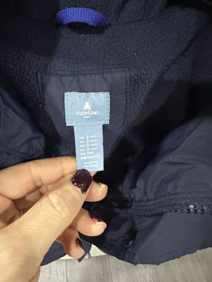 Kapüşonlu Erkek Çocuk Mavi Mont - Görsel 2