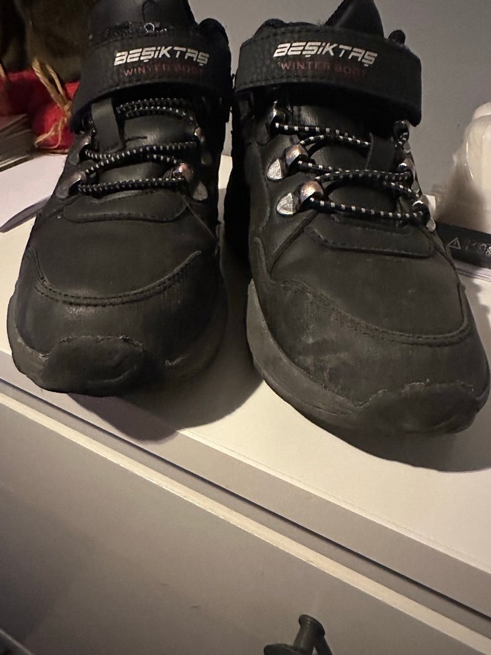 Çocuk Siyah Punk Tarzı Cırt Cırtlı Bot - Görsel 5