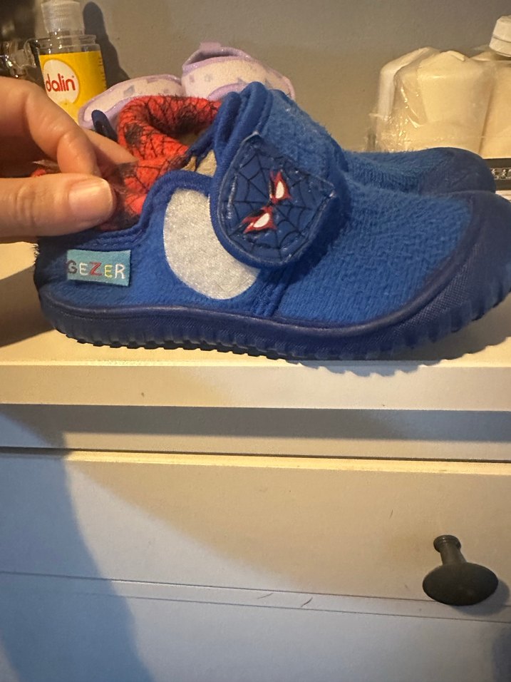 Mavi Erkek Çocuk Sıcak Terlik Velcro - Görsel 2