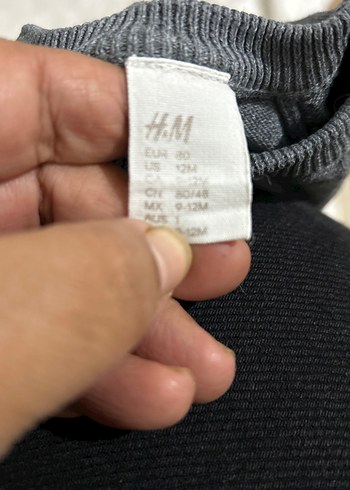 H&M Gri Erkek Bebek Örme Uzun Kollu Takım