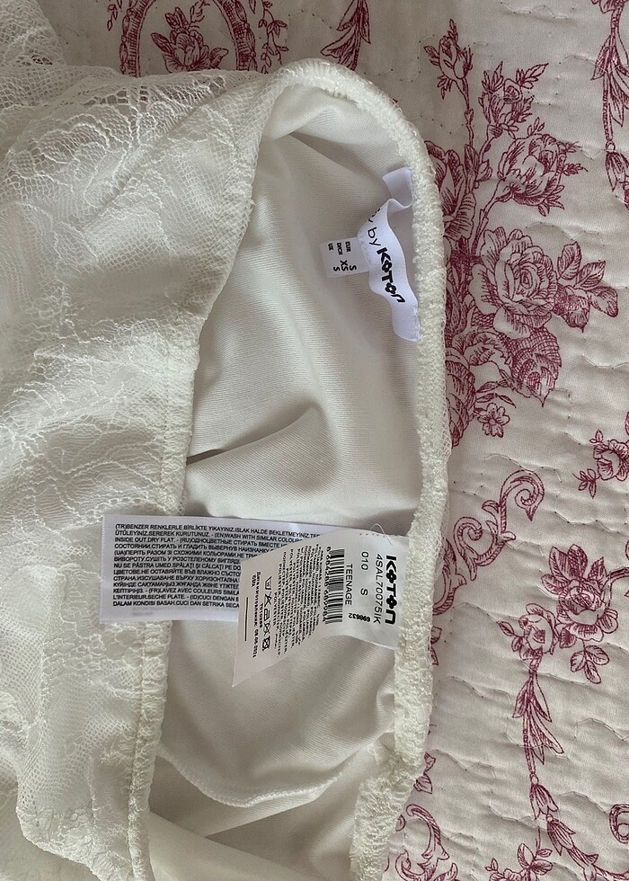 asimetrik dantelli beyaz etek - Görsel 2