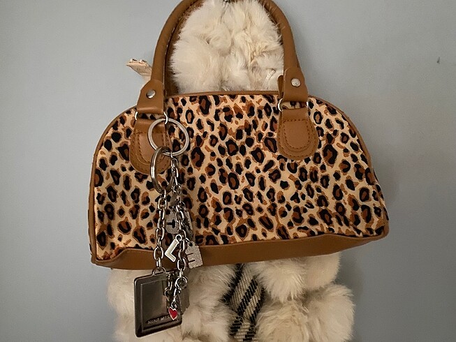y2k mini leopar desenli çanta - Görsel 2