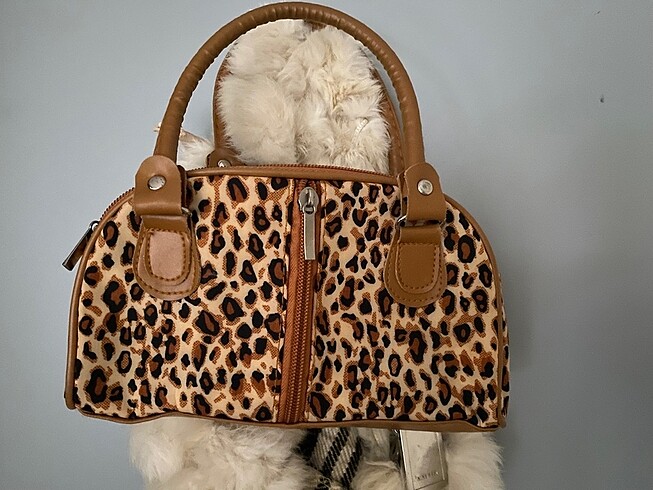 y2k mini leopar desenli çanta - Görsel 3