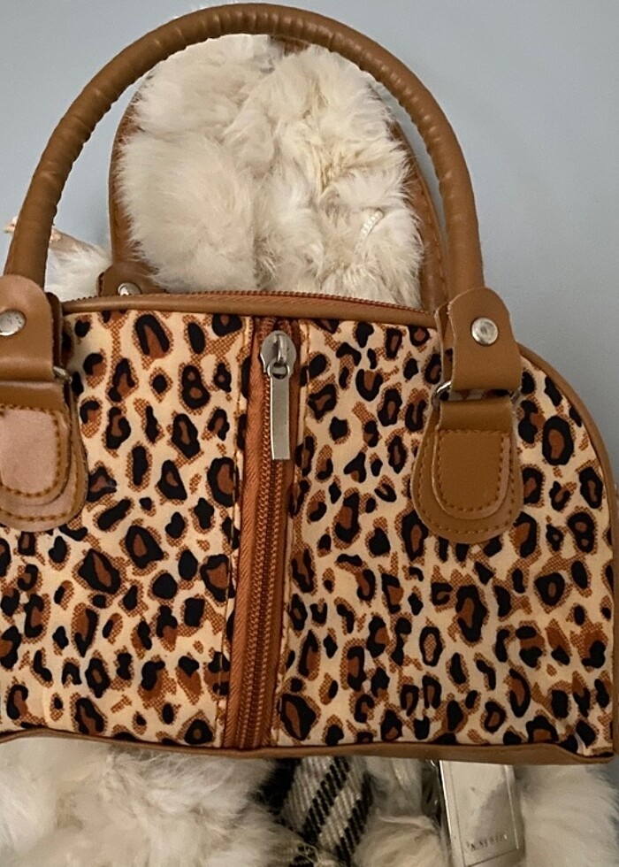 y2k mini leopar desenli çanta - Görsel 3