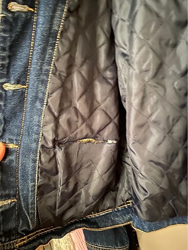 peluş kot ceket - Görsel 7