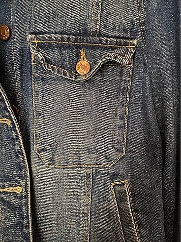 peluş kot ceket - Görsel 5