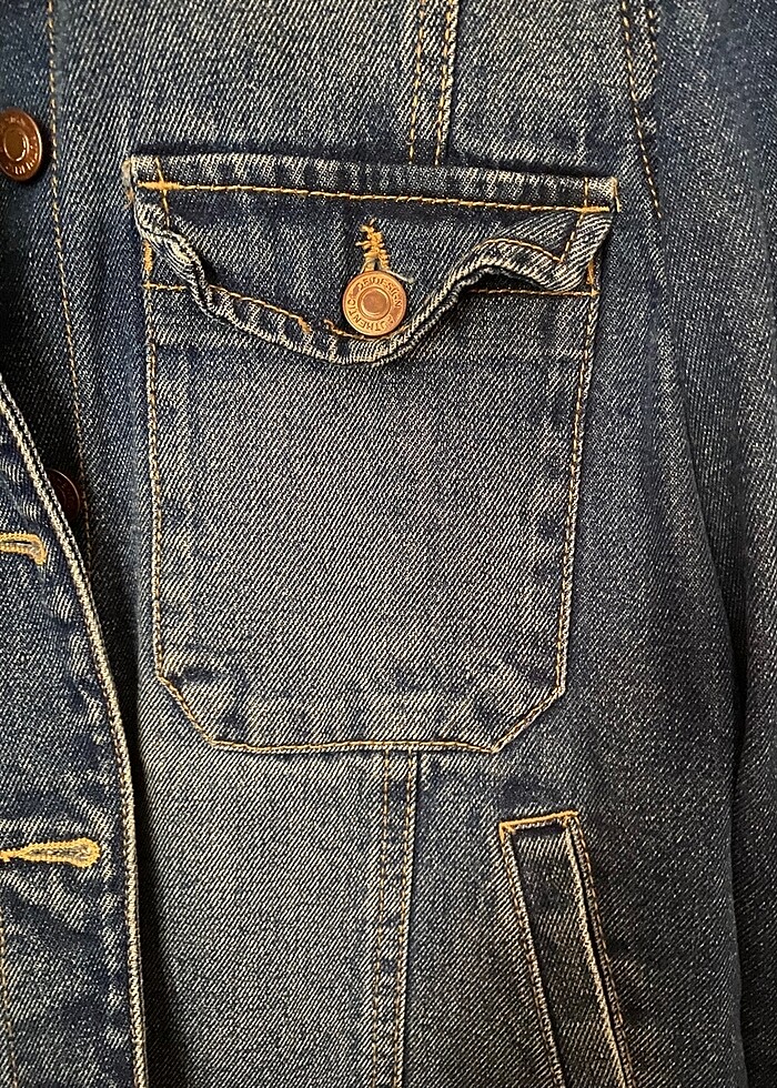 peluş kot ceket - Görsel 5