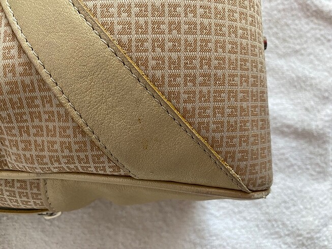 vintage monogram gold çanta - Görsel 6