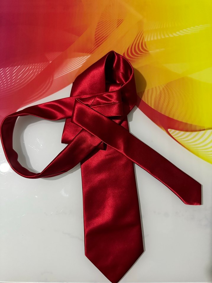 Düz Kırmızı Erkek Kravat - Görsel 2