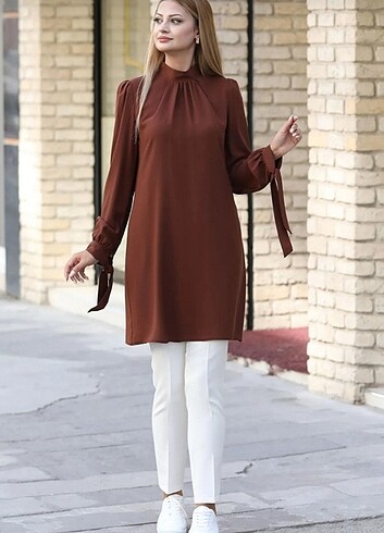 Kolları bağlamalı tunik - Görsel 2