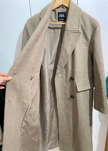 xs Beden camel Renk ZARA Yünlü oversize Uzun Kaban
