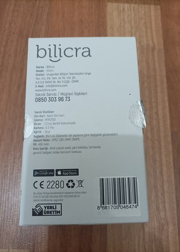 Beden Renk Bilicra Sim kartlı Akıllı Çocuk Saati