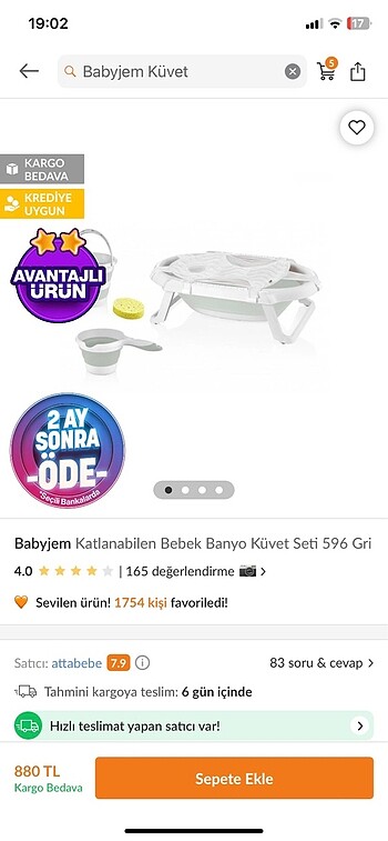 52 Beden Babyjem Küvet