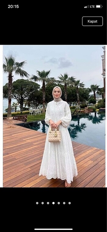 xl Beden beyaz Renk Tesettür elbise