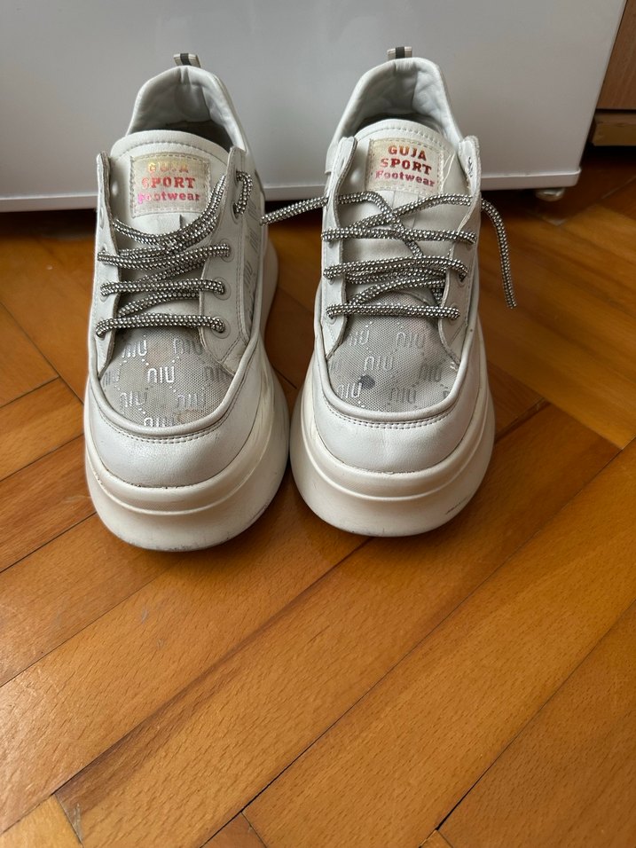 Beyaz Platform Topuklu Street Style Kadın Spor Ayakkabı - Görsel 2