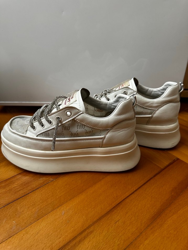 Beyaz Platform Topuklu Street Style Kadın Spor Ayakkabı - Görsel 5