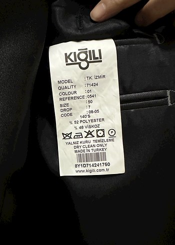 Kiğılı Erkek Siyah Parlak ModernKlasik Ofis Takımelbise damatlık - Görsel 4