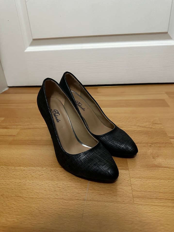 Siyah Parlak Yılan Desenli Stiletto - Görsel 5