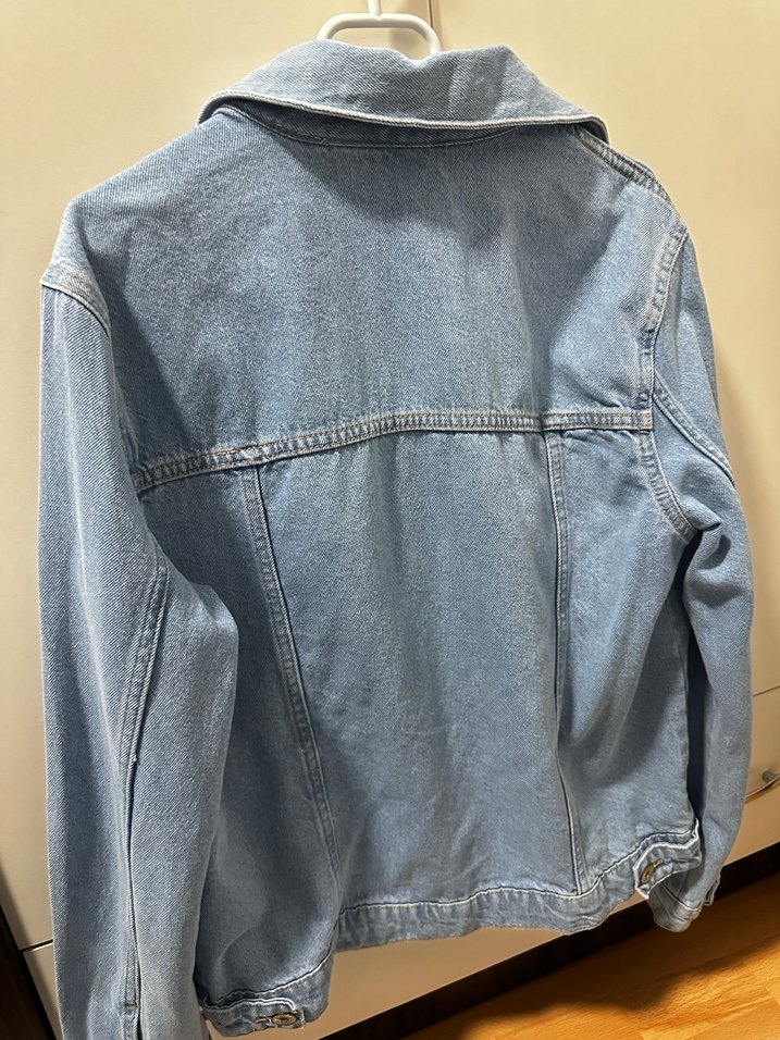 Düğmeli Mavi Kadın Denim Ceket - Görsel 2