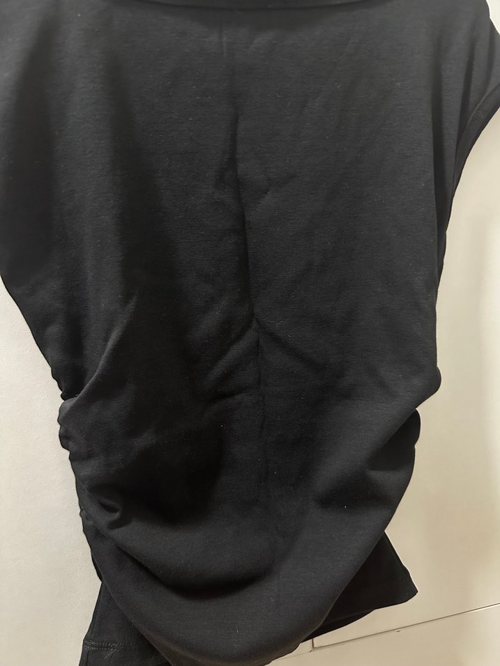 Siyah Baskılı Hamile Tişörtü, Kısa Kollu, Dar Kesim - Görsel 2