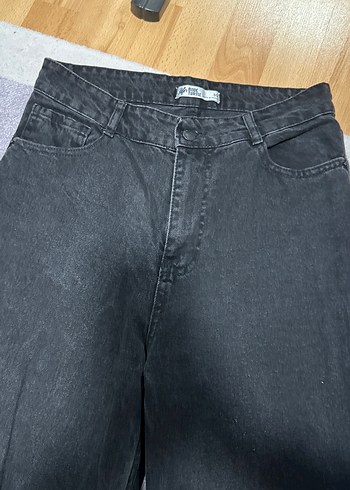 Siyah Yırtıklı Salaş Midi Kot Pantolon - Görsel 5