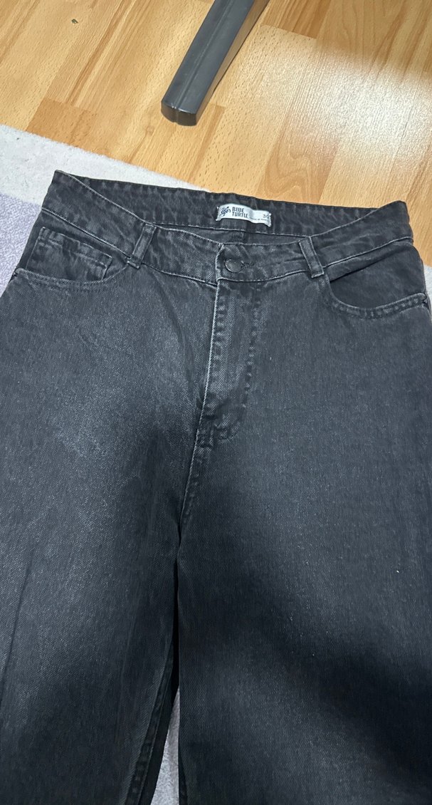 Siyah Yırtıklı Salaş Midi Kot Pantolon - Görsel 5